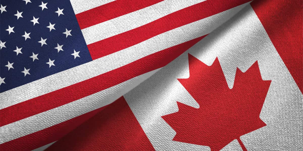 The American and Canadian flags