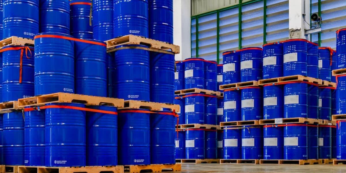 Barrels at the Royal Chemical manufacturing facility in Stroudsburg Pennsylvania