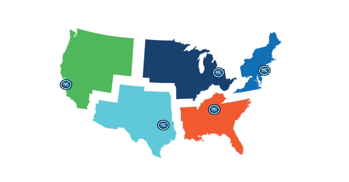 Map showing Royal Chemical’s locations across the United States