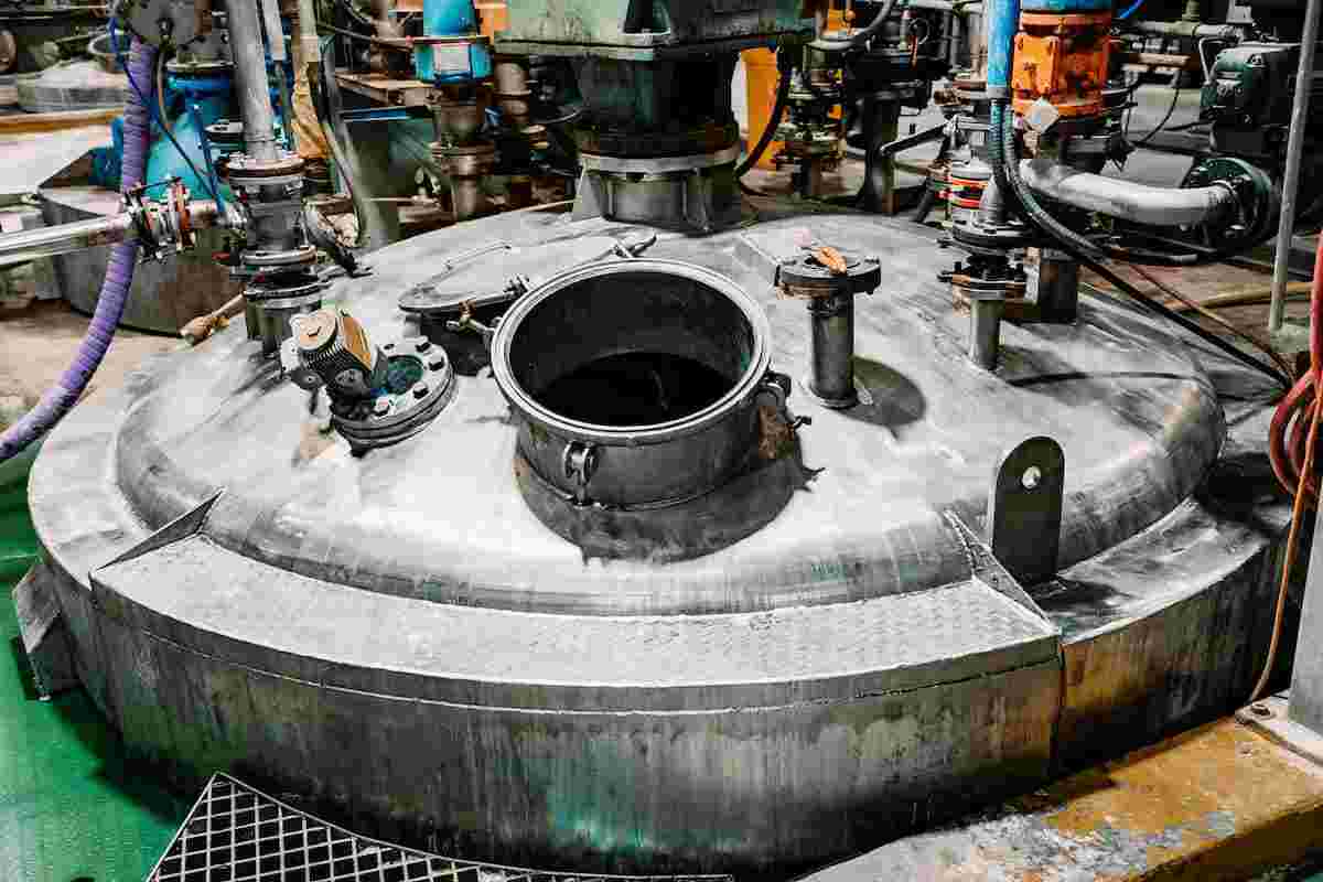 Large tank in a chemical toll blending manufacturing facility