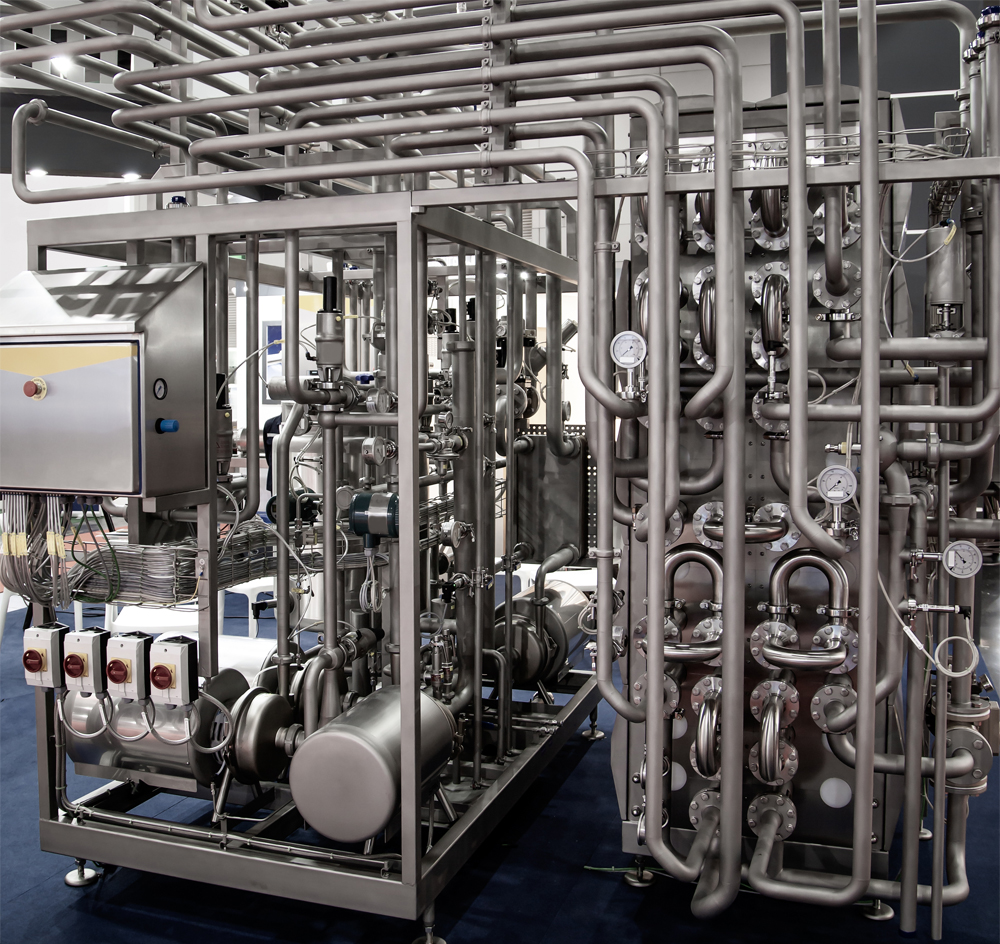 clean in place (CIP) system in a food and beverage processing facility