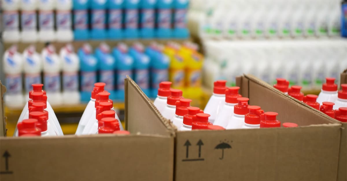 Retail-ready cleaning product packaging for Amazon and Walmart shelves